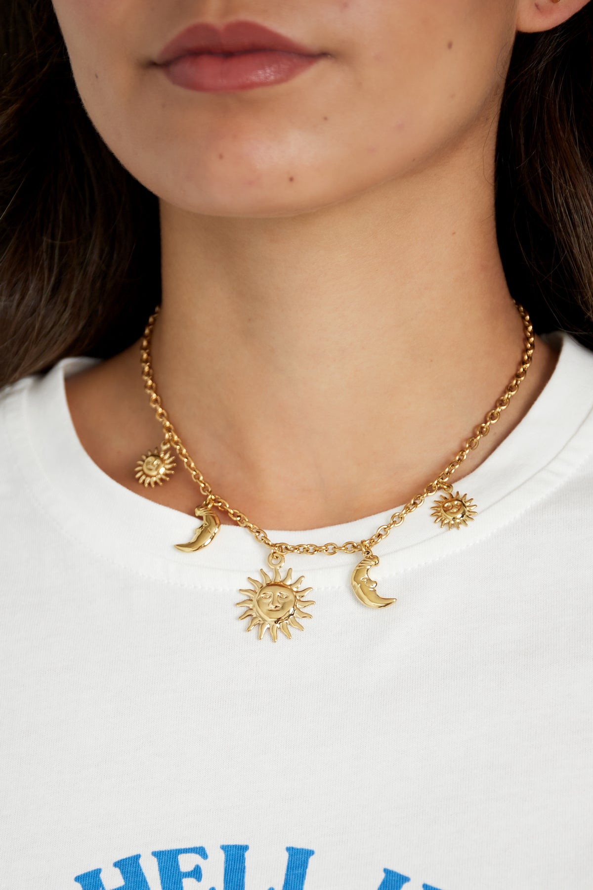 Ketting Zon en Maan | Stainless Steel