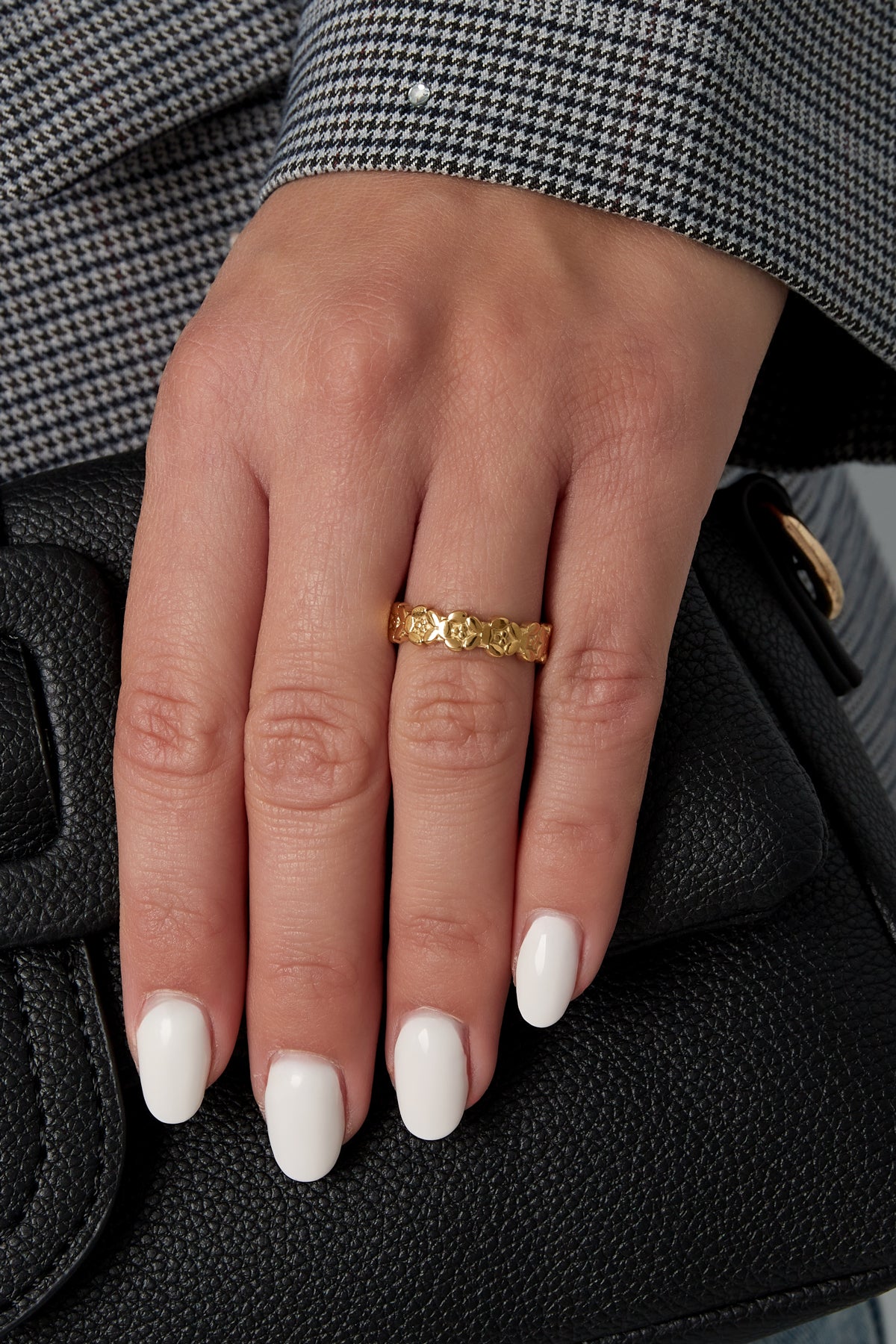 Ring glans bloem | Goud