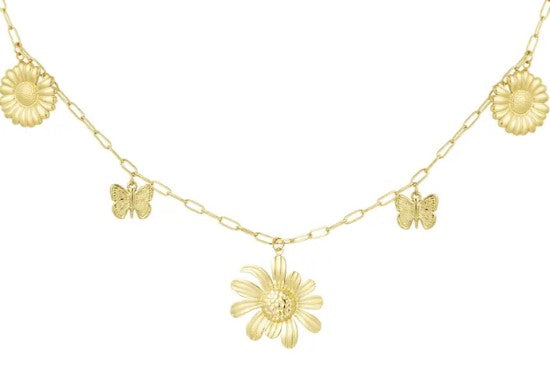 Bedelketting flowerlicious goud