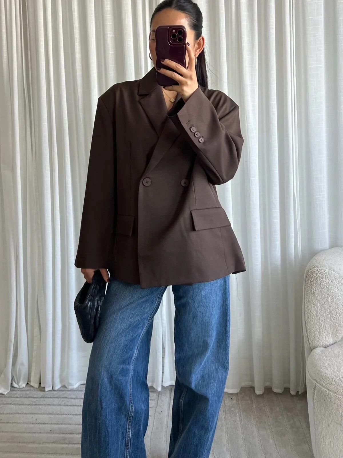 Bruine blazer oversized – minimalistische en krachtige damesblazer | Myjewellen