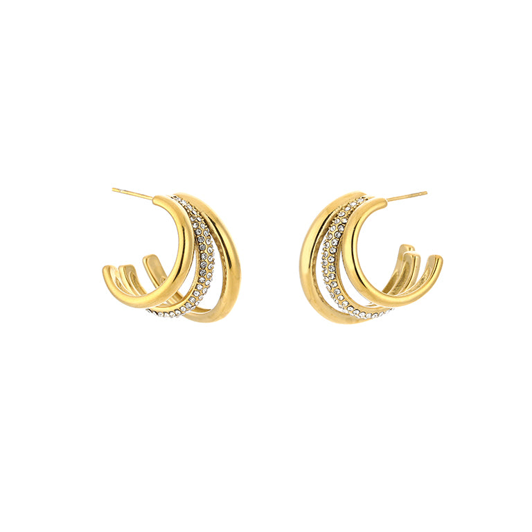 Elegante hoop earrings met zirkonia | Myjewellen