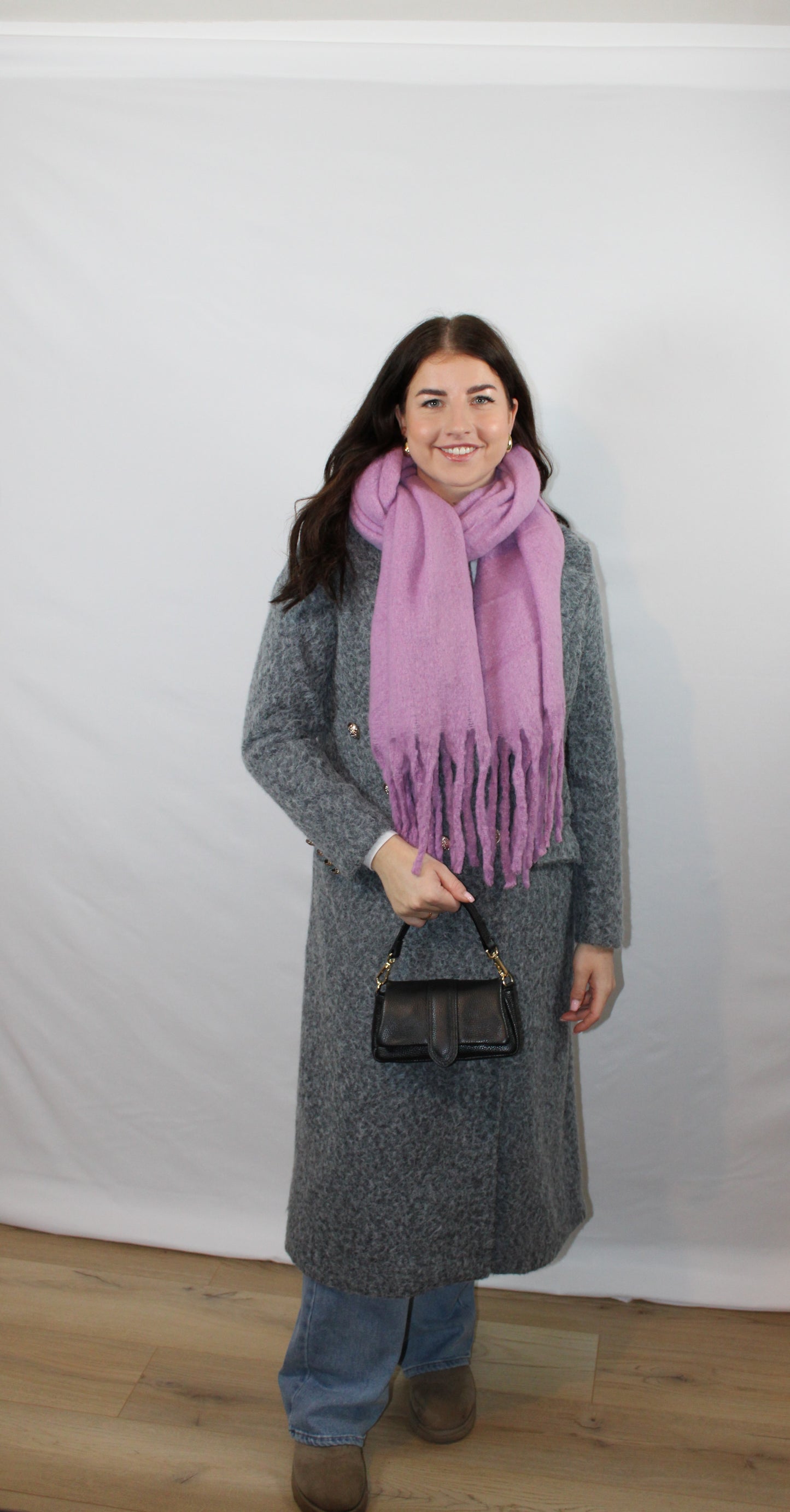 Wintersjaal effen kleur Lila