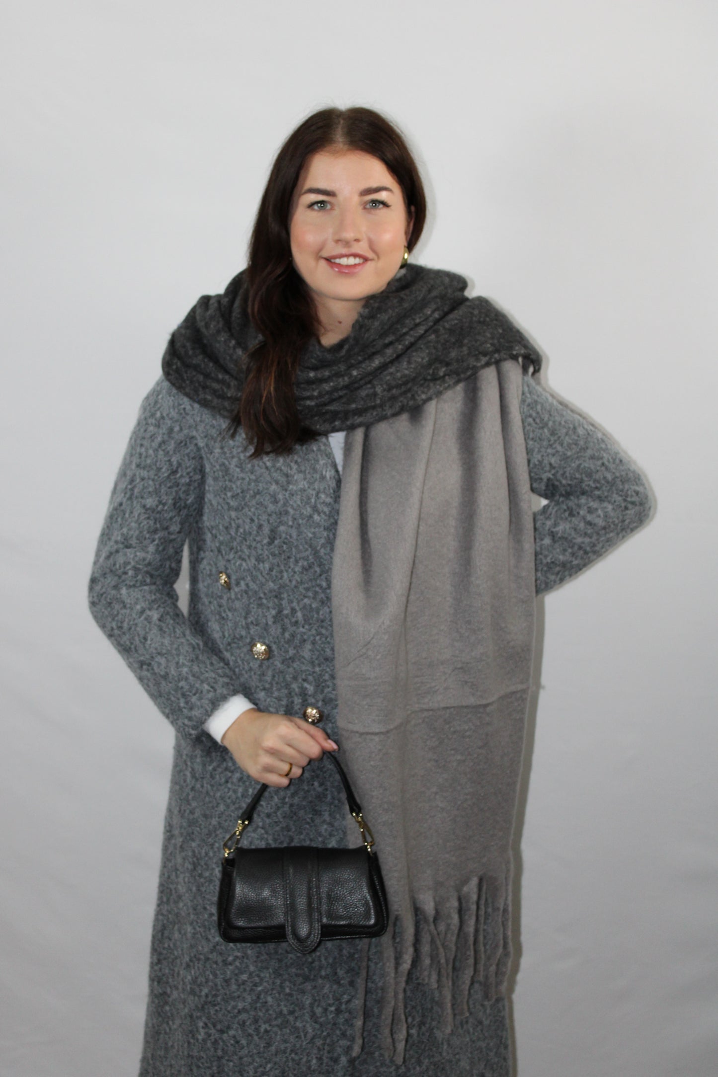 Wintersjaal Zwart/grijs