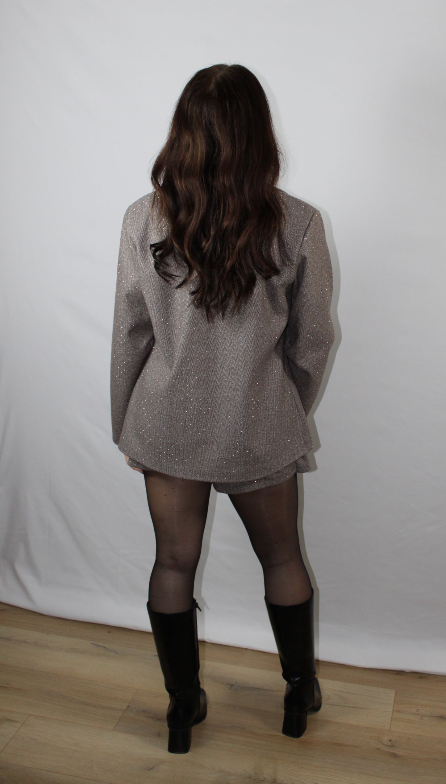 Trendy Strass Blazer Taupe