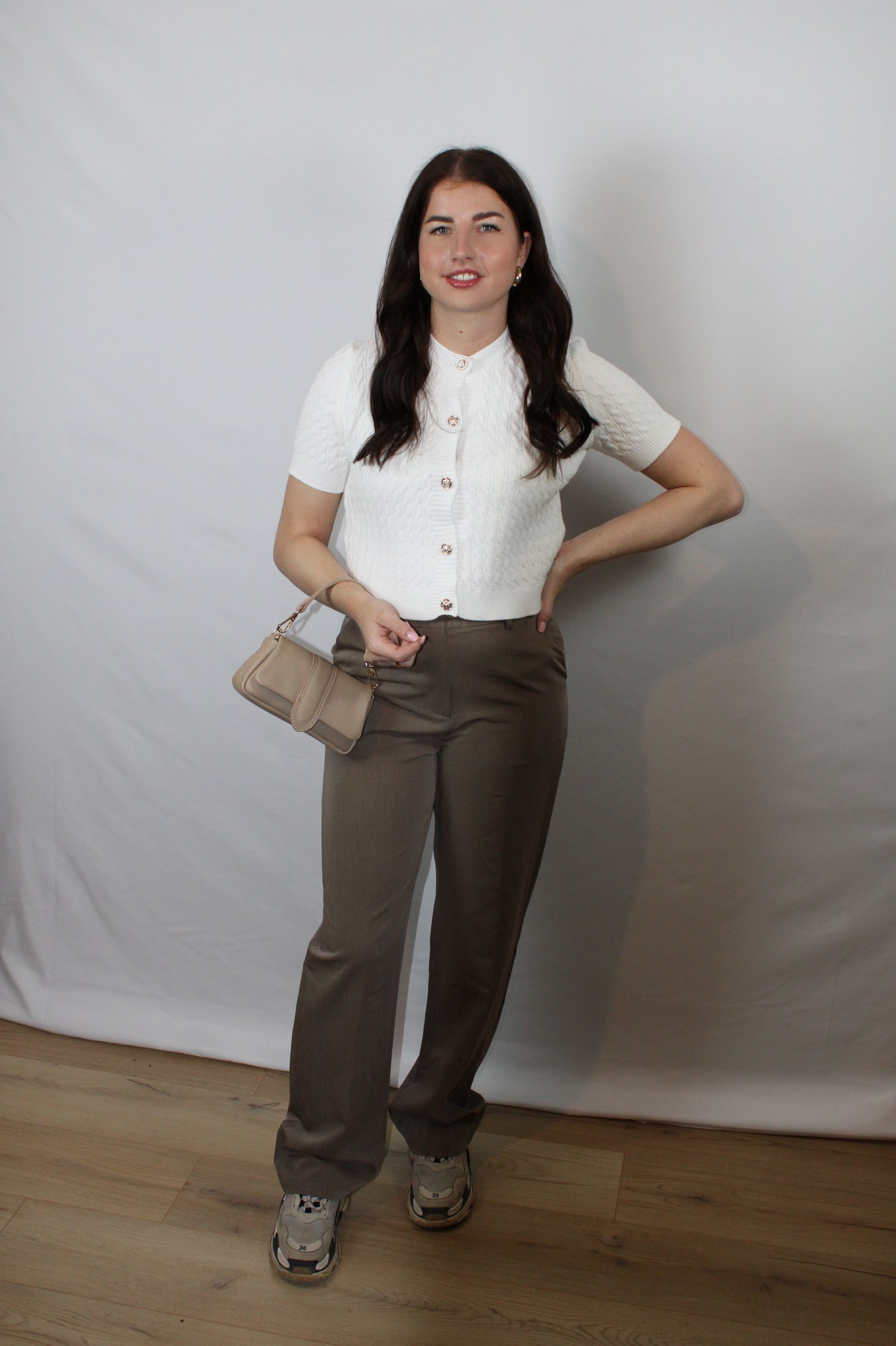 Vest Gold Button | Wit