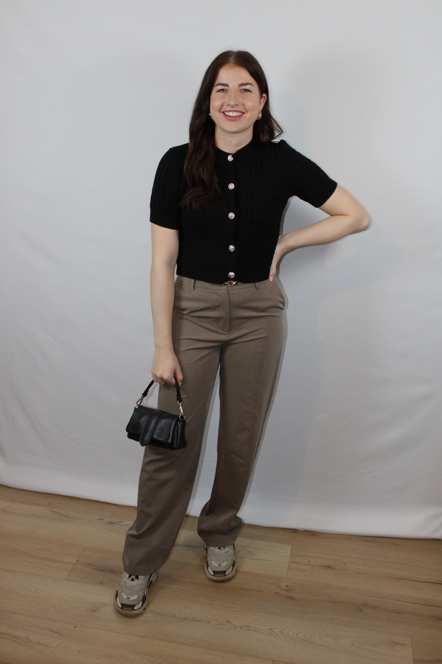Vest Gold Button | Zwart