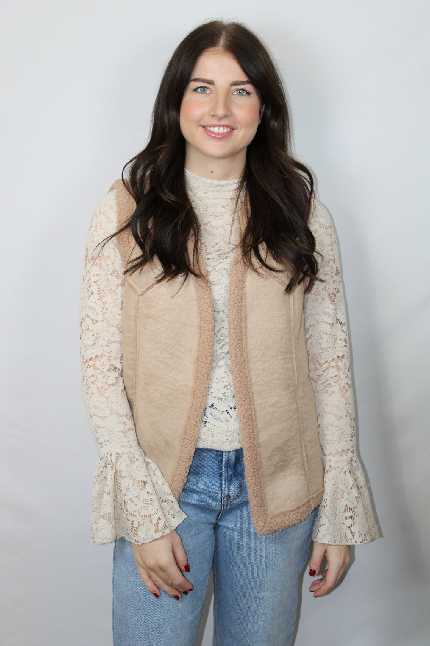 Teddy Gilet Beige