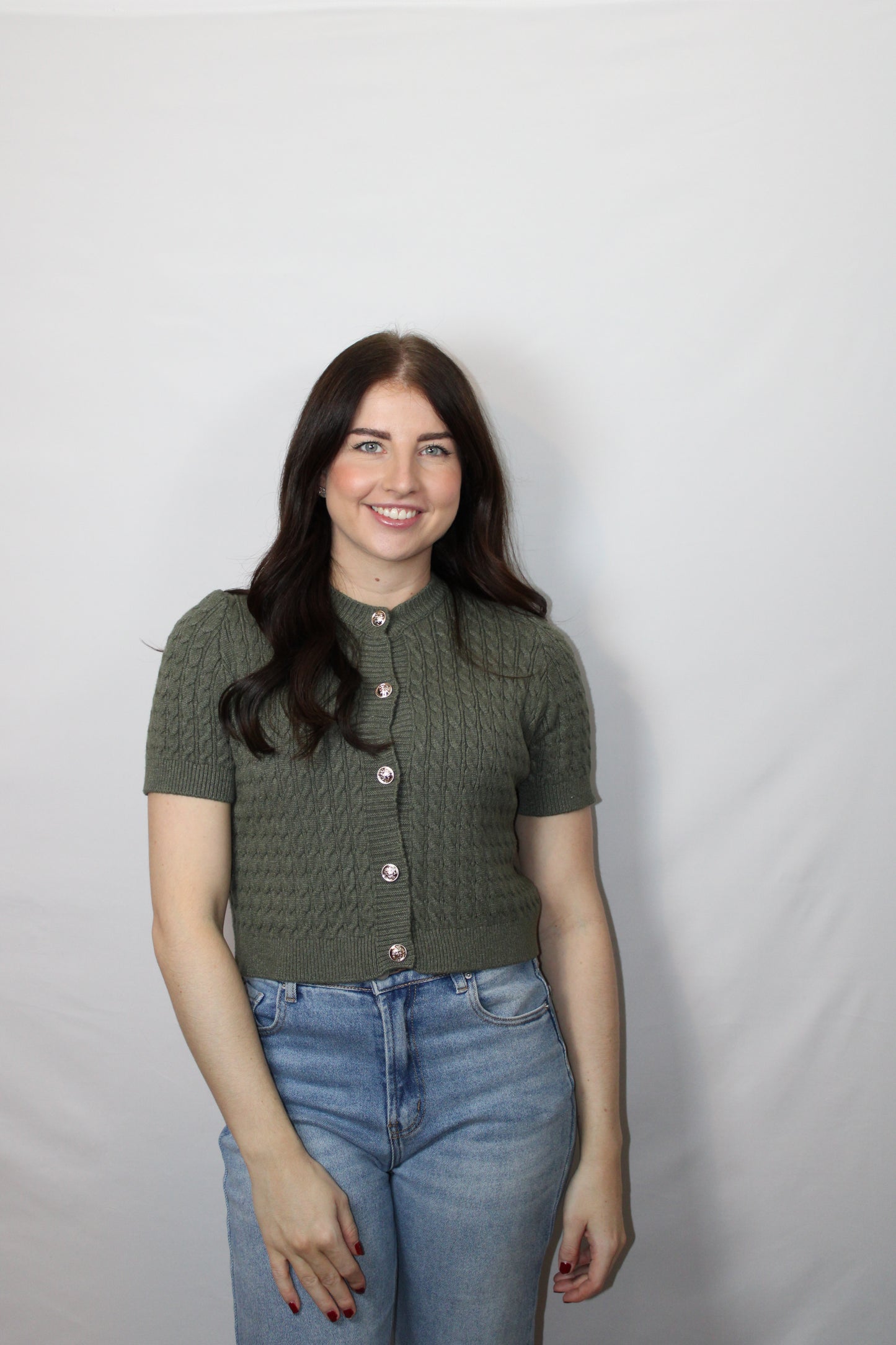 Vest Gold Button | Khaki