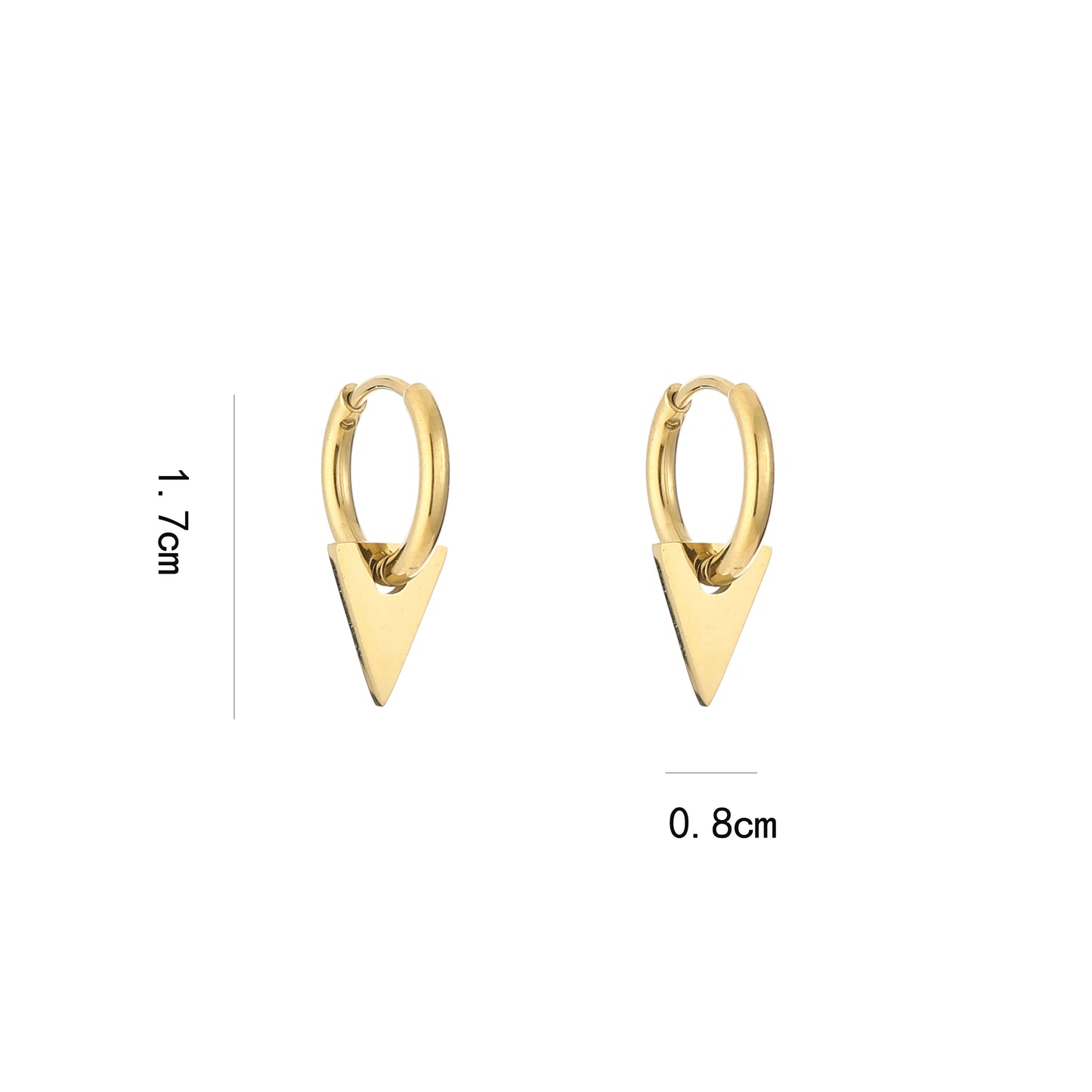 Oorbellen met hanger driehoek | Goud | Zilver