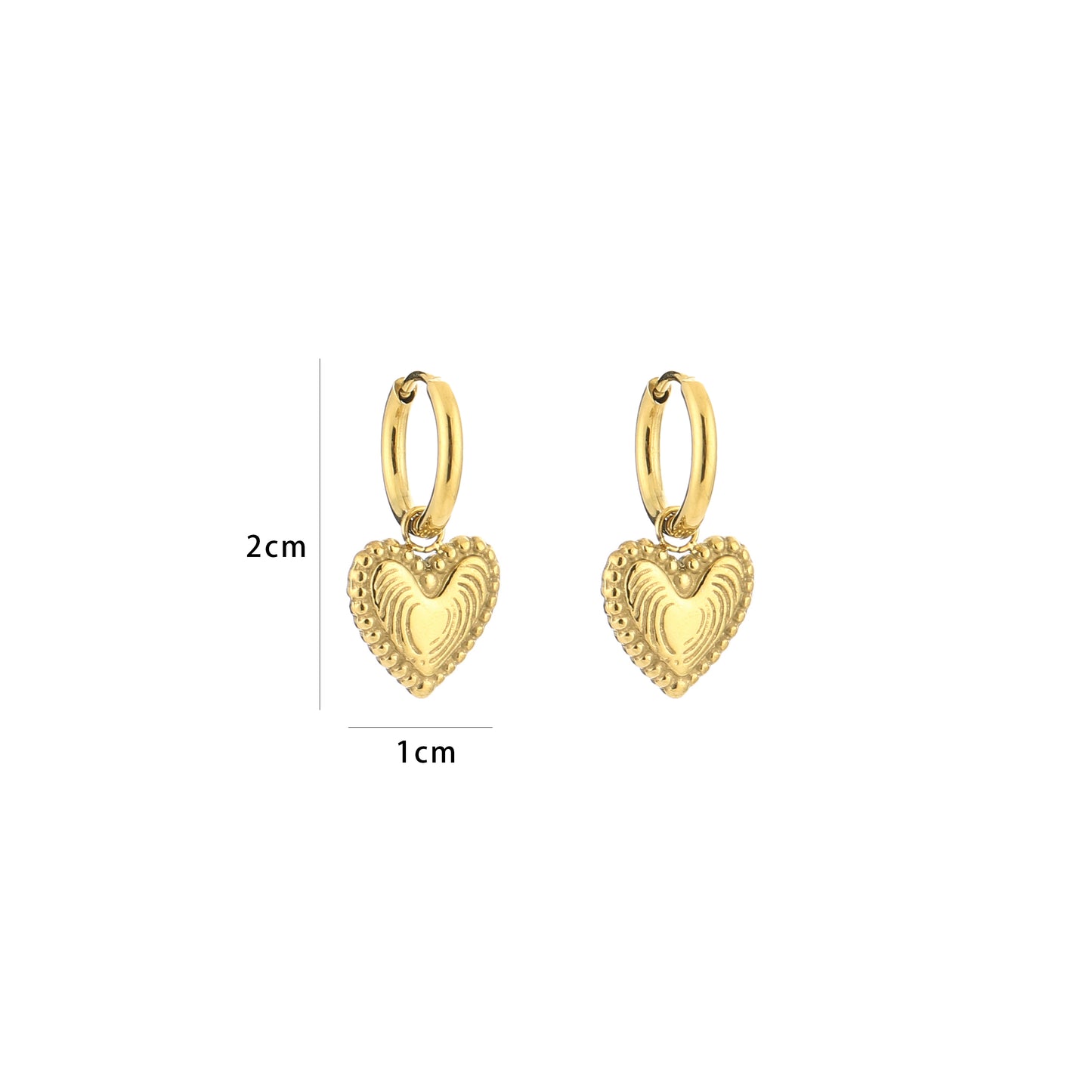 Oorbellen met hanger Hart | Goud | Zilver