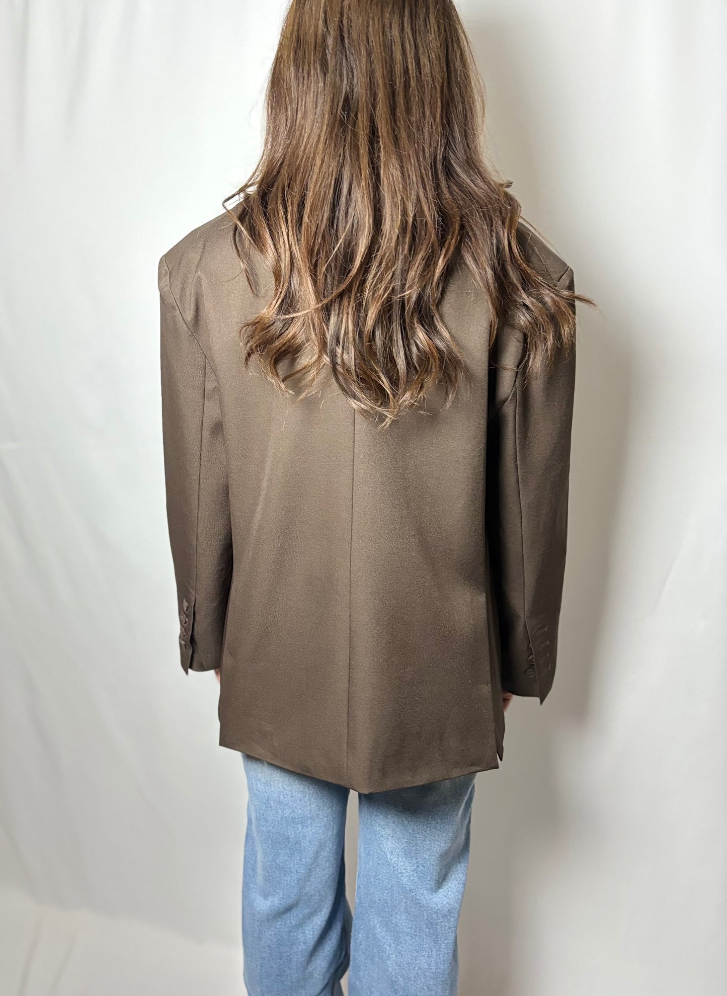 Bruine trendy oversized blazer voor dames met relaxte pasvorm van Myjewellen