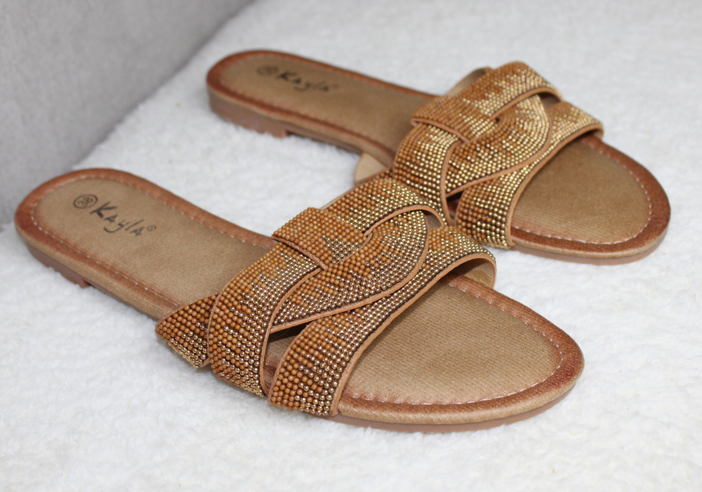 slipper voor strandvakantie dames | Camel | Myjewellen