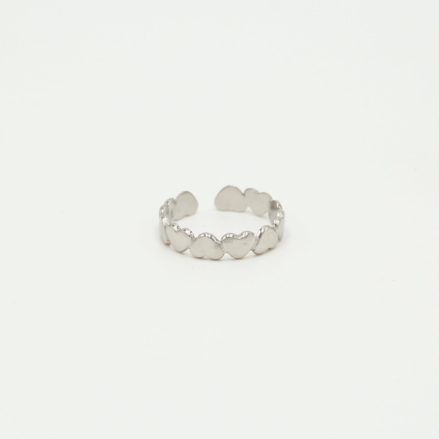 Elegante hartjes ring zilver | Myjewellen