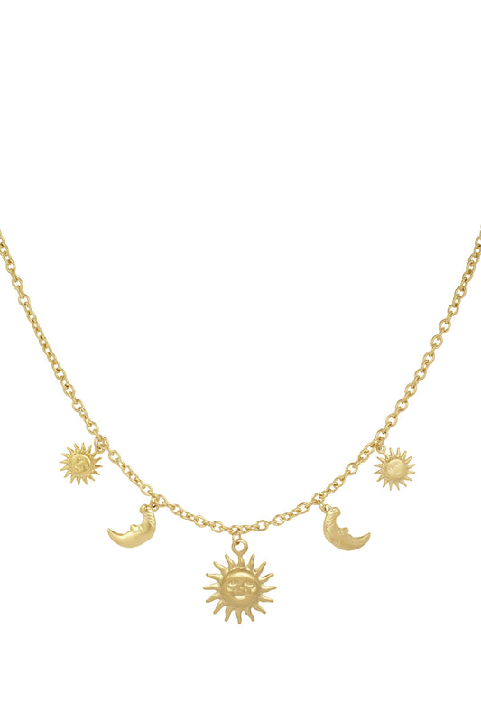 Ketting Zon en Maan | Stainless Steel