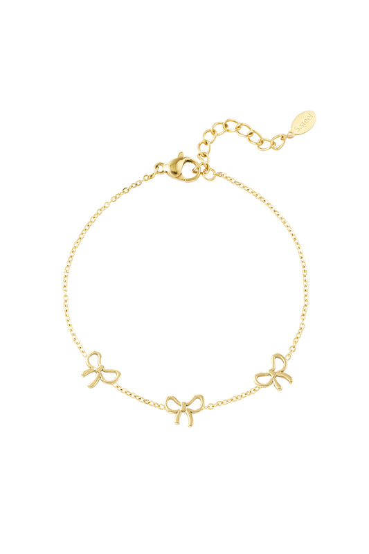 Charmante strikjesarmband - goud | Stainless Steel