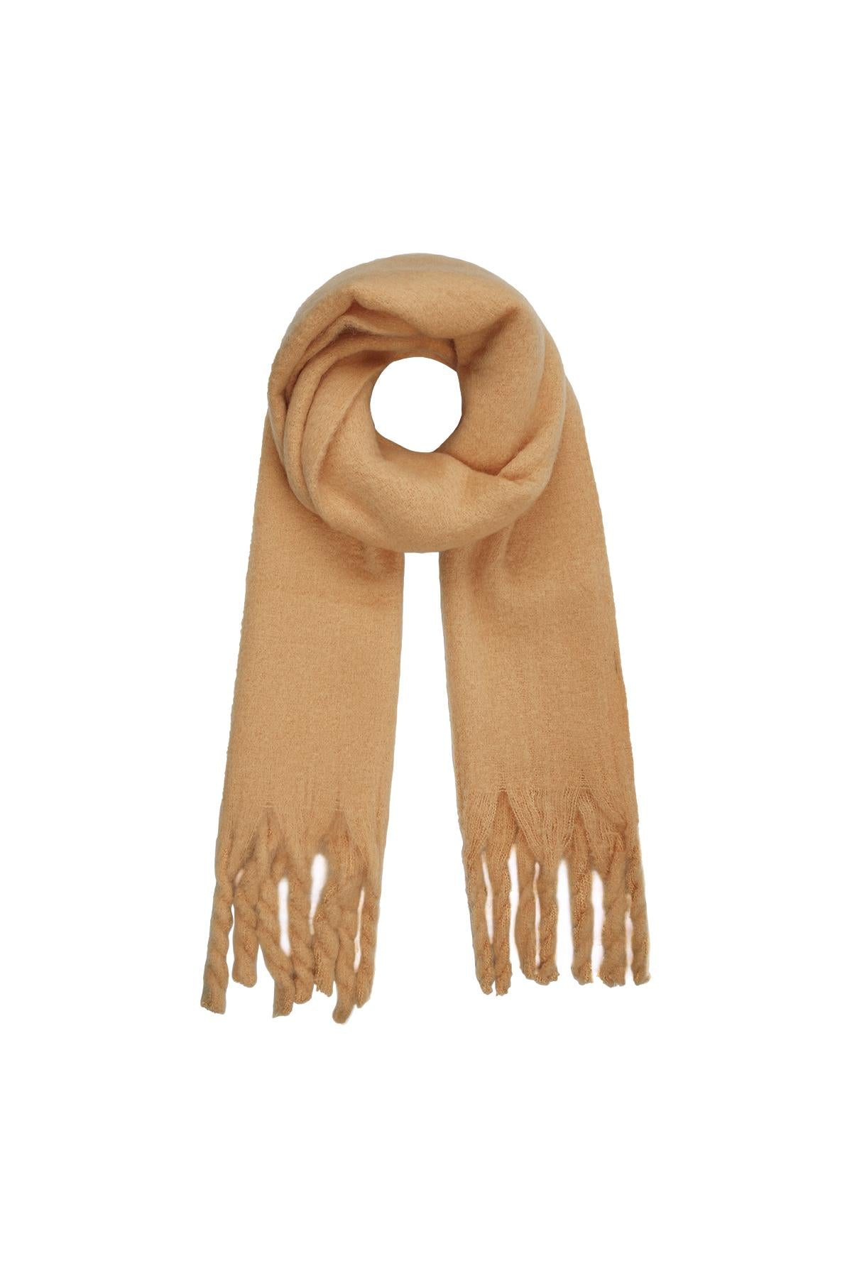 Wintersjaal effen kleur Camel
