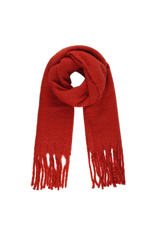 Wintersjaal effen kleur Rood