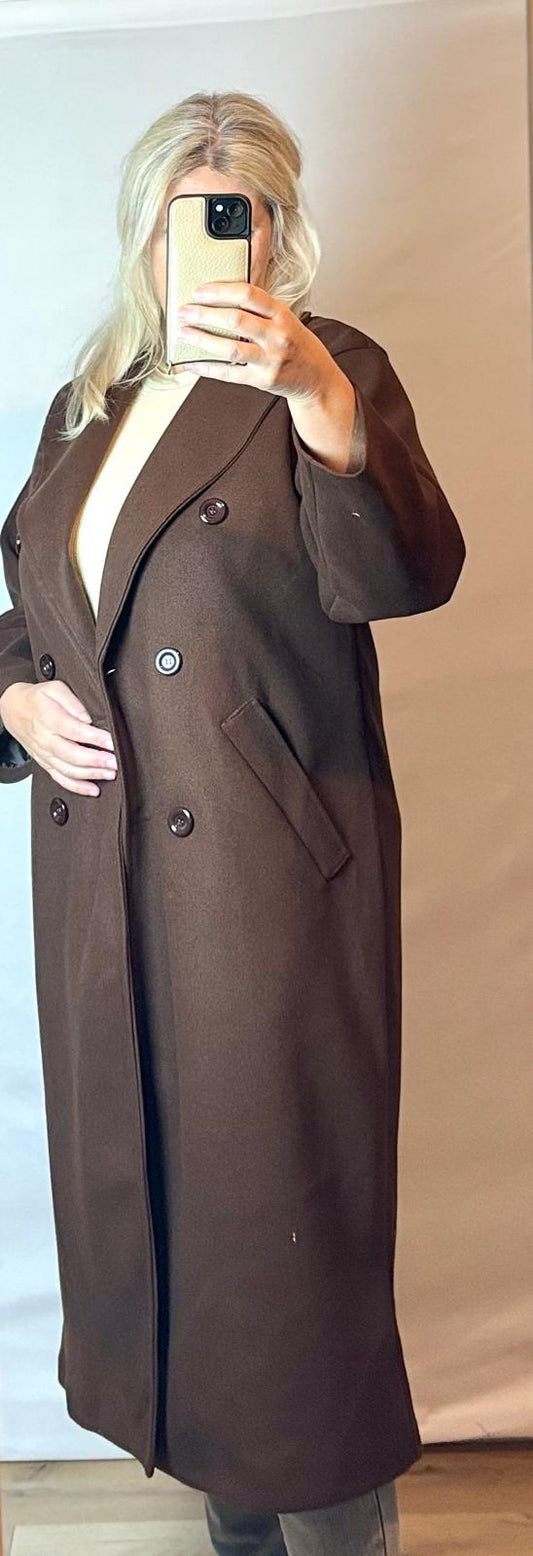 Bruine wollook trenchcoat | stijlvolle en comfortabele damesjas| Myjewellen