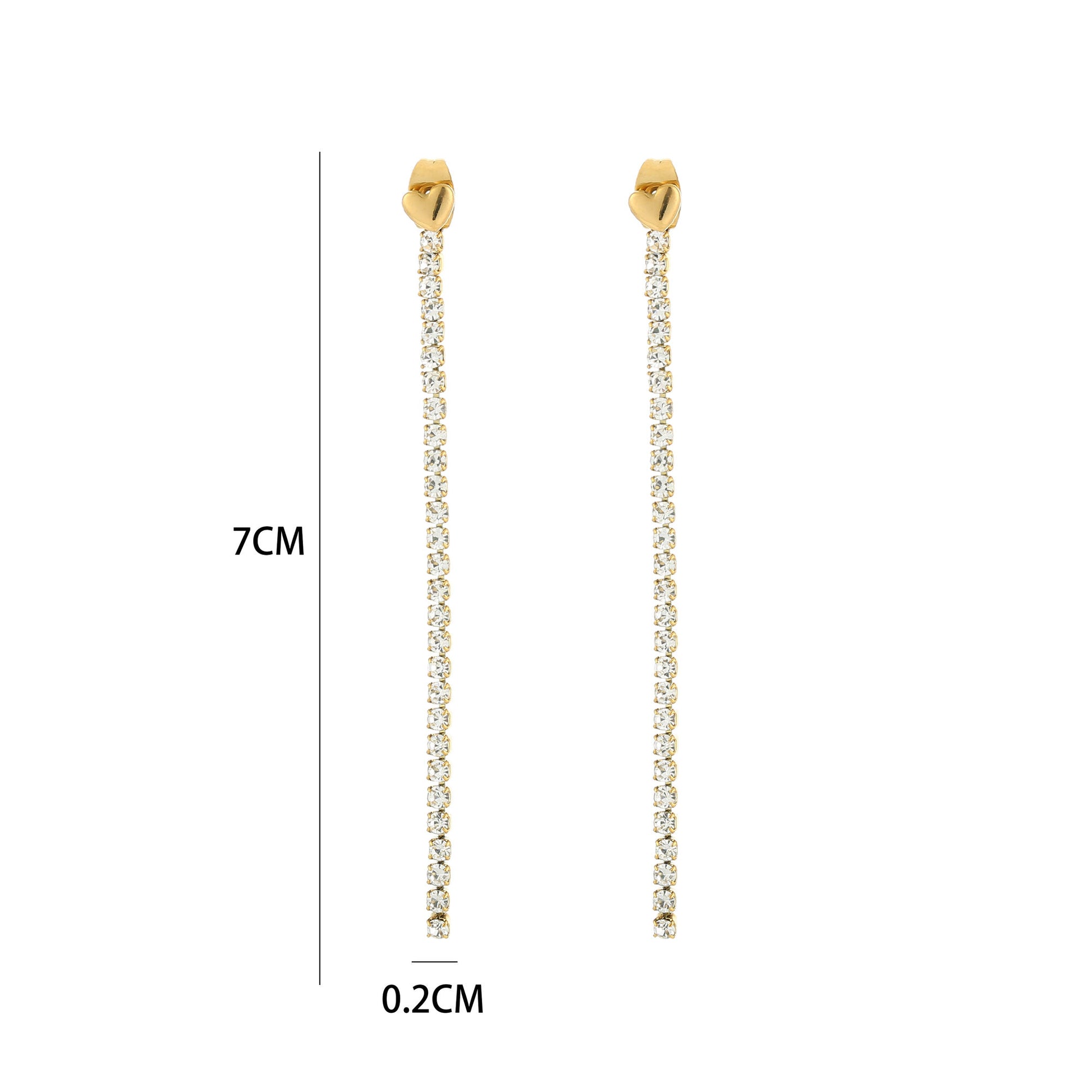 Gouden strass oorbellen – statement earrings van 7 cm | Myjewellen