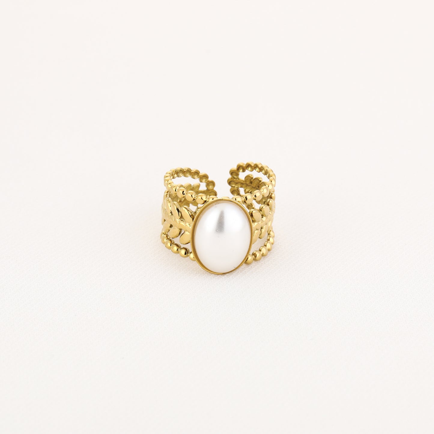 Parel ring goud | elegante ring met glanzende parel | Myjewellen