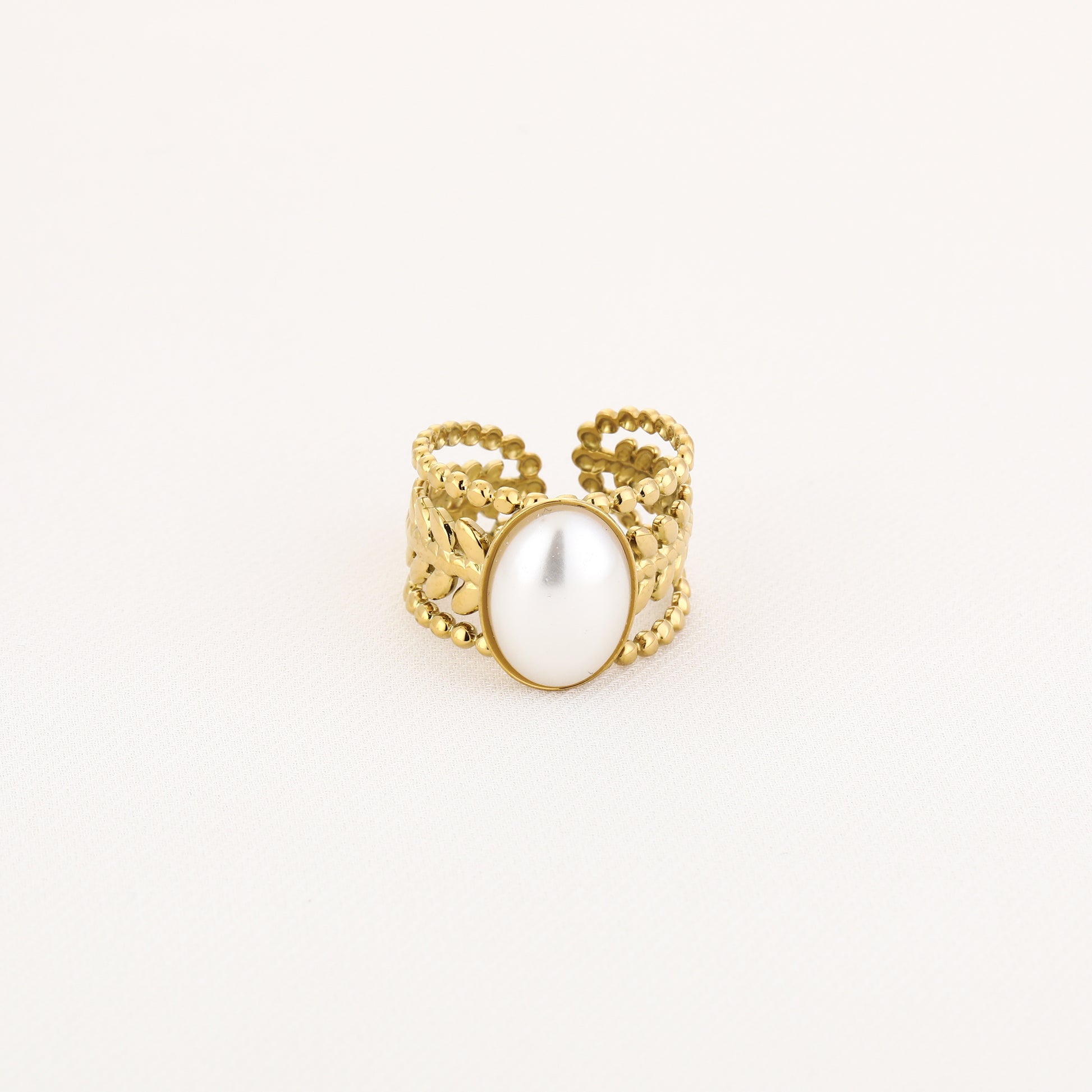 Parel ring goud | elegante ring met glanzende parel | Myjewellen