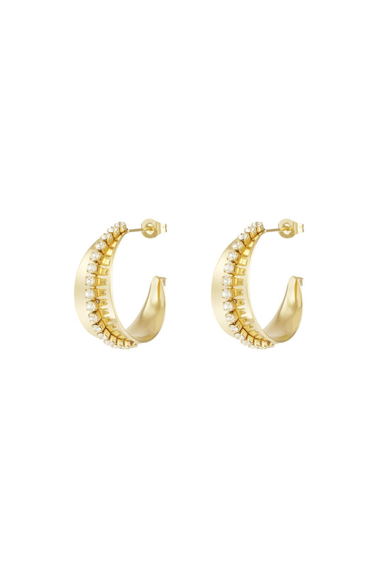 Hoops met steentjes goud | Myjewellen
