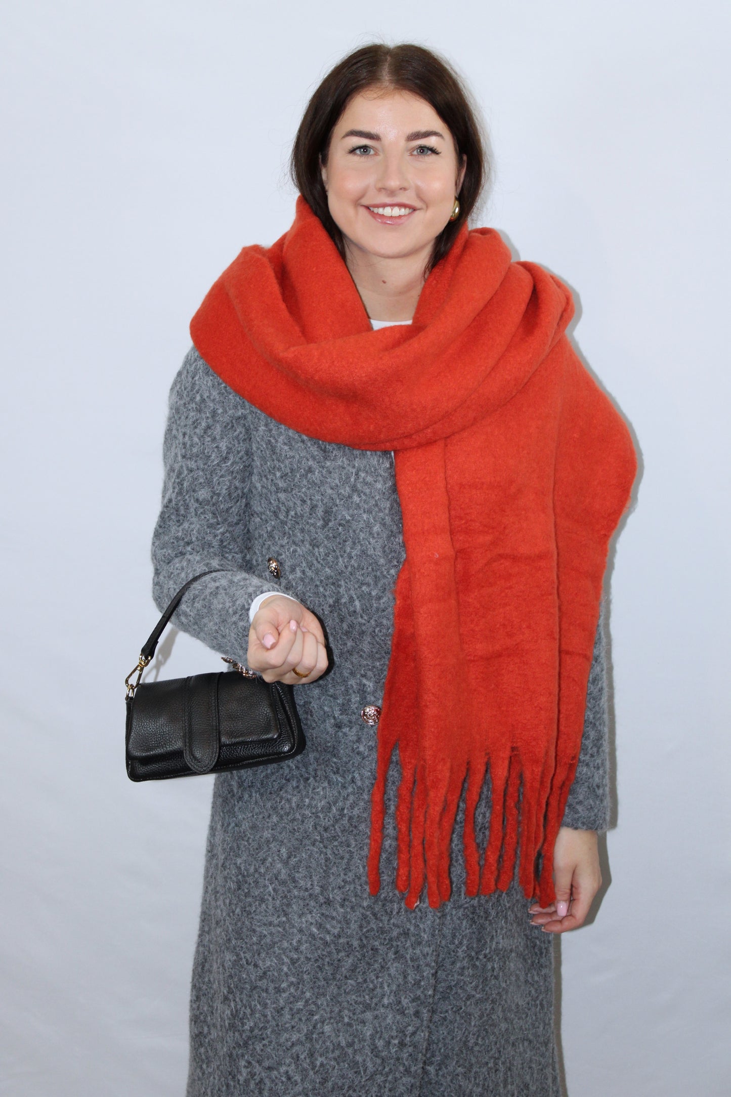 Wintersjaal effen kleur Rood