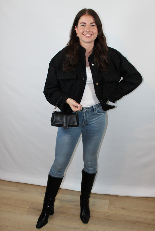 Teddy Bomber Zwart