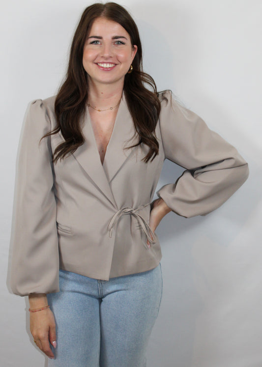 Julia Wrap Blazer | Taupe