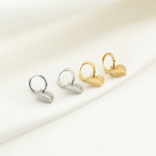 Oorbellen met hanger Hart | Goud | Zilver