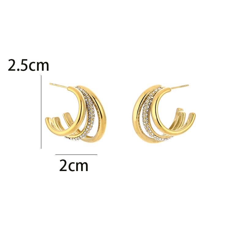 Chique Hoop creolen met zirkonia