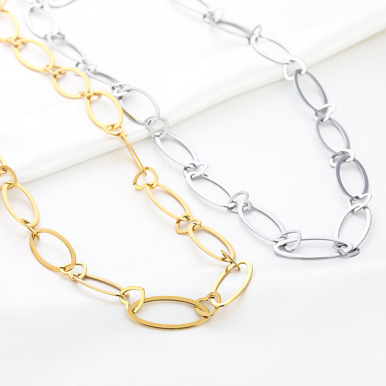 Stainless steel Lange Schakel Ketting Goud | Zilver | Myjewellen