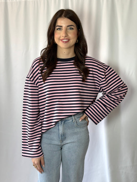 Longsleeve Navy Pink | Myjewellen