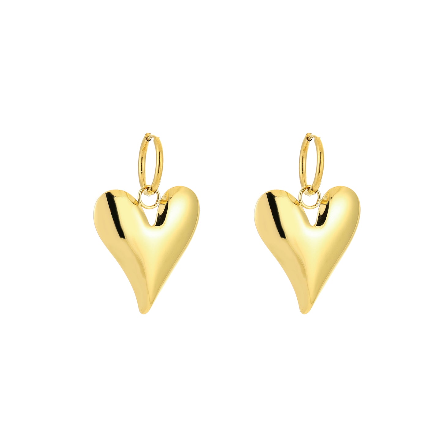 Oorbellen Hart | Goud | Stainless steel oorbellen | Myjewellen
