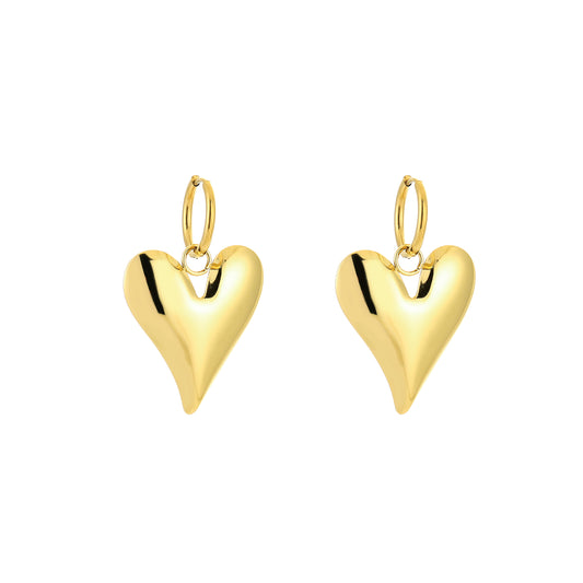 Oorbellen Hart | Goud | Stainless steel oorbellen | Myjewellen