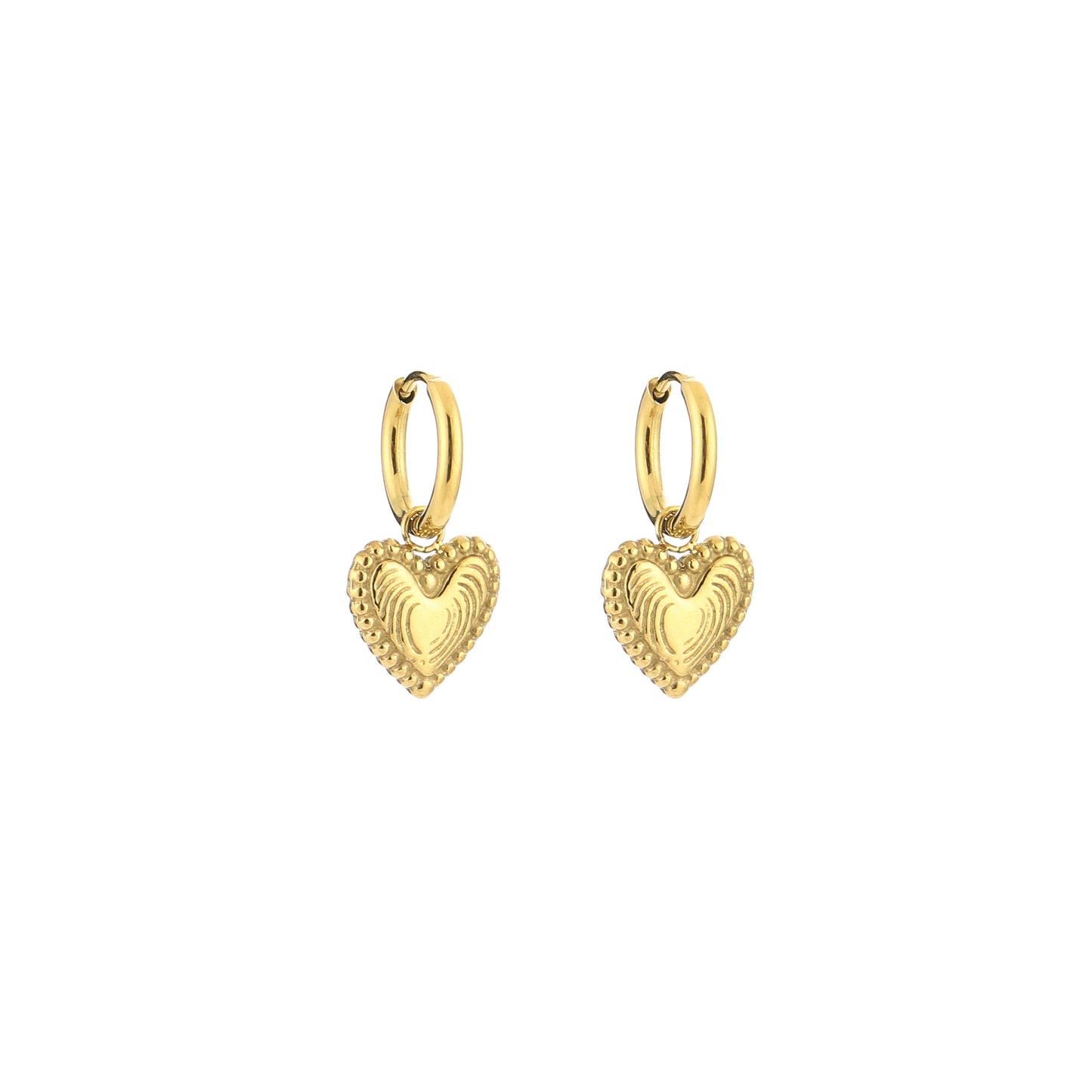 Oorbellen hart hanger goud | Myjewellen