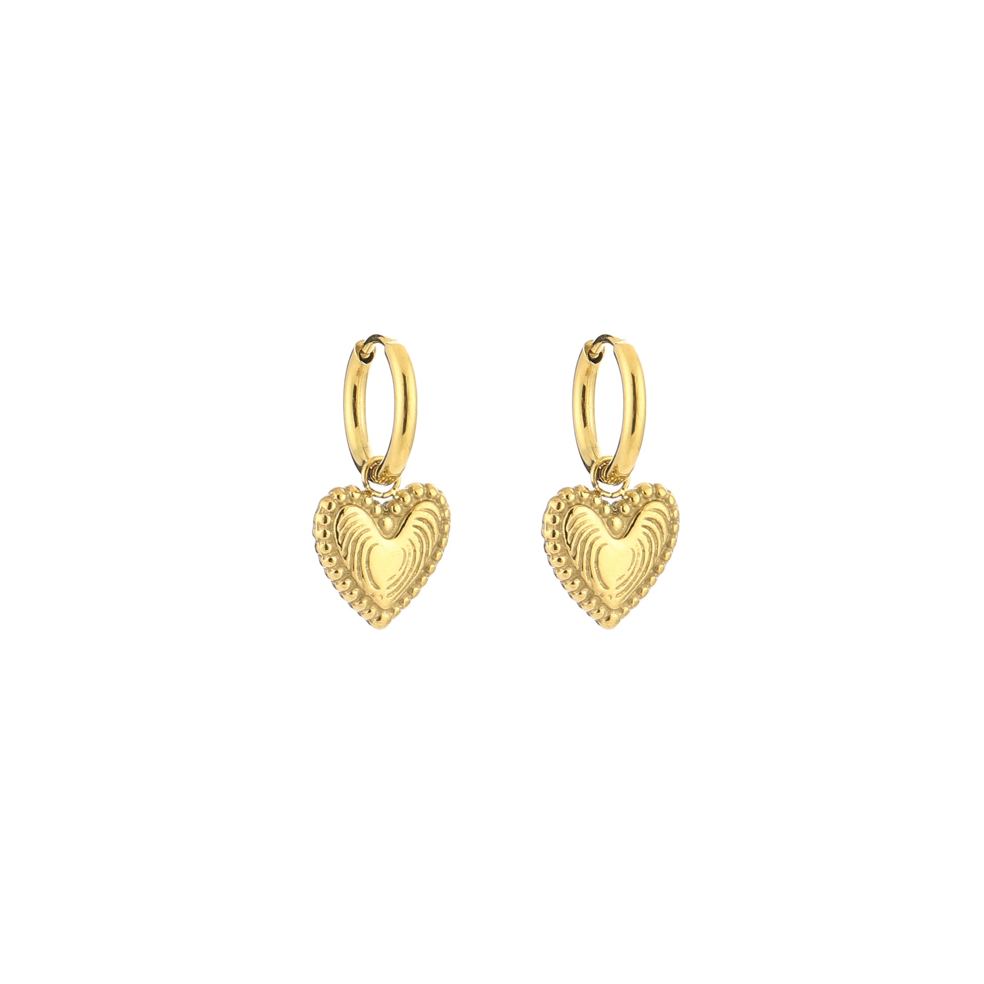Oorbellen hart hanger goud | Myjewellen