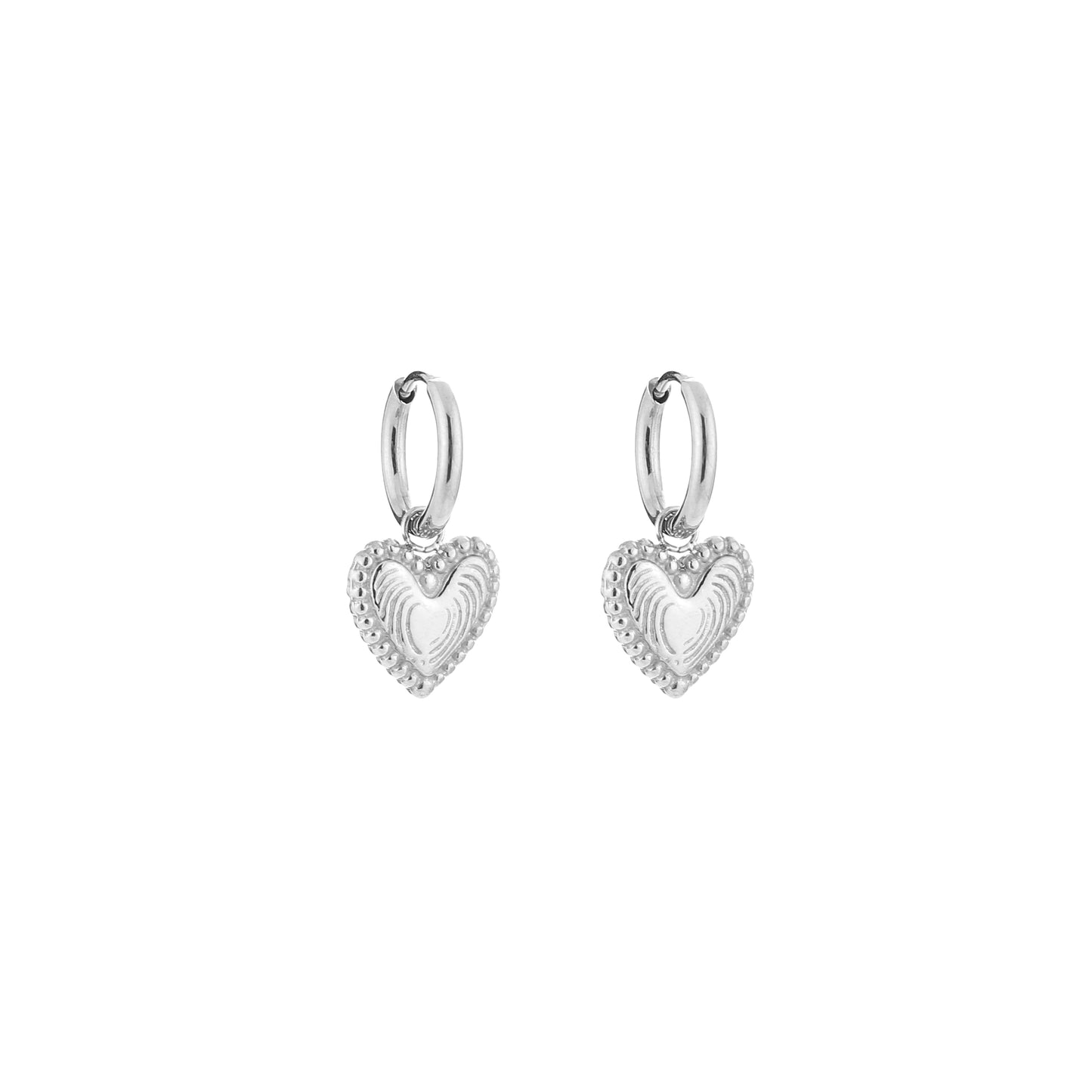 Oorbellen hart hanger zilver | Myjewellen