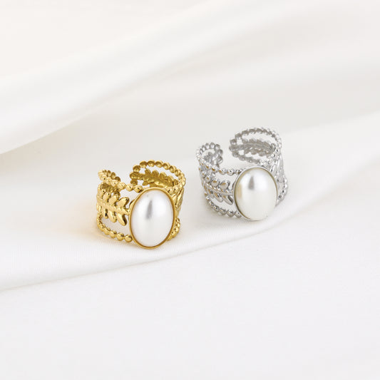 Parel ring dames | minimalistische ring in goud of zilver| Myjewellen