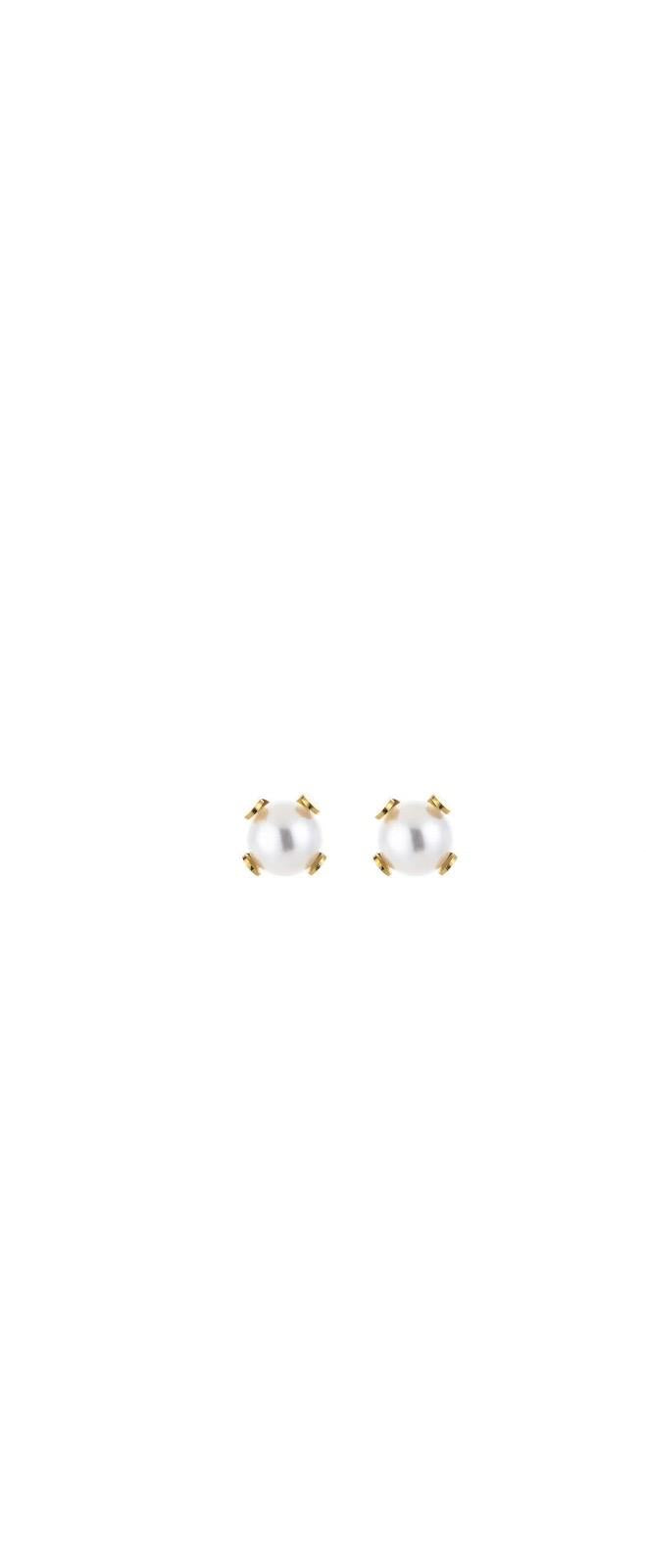 Gouden parel studs small – elegante kleine oorbellen | Myjewellen