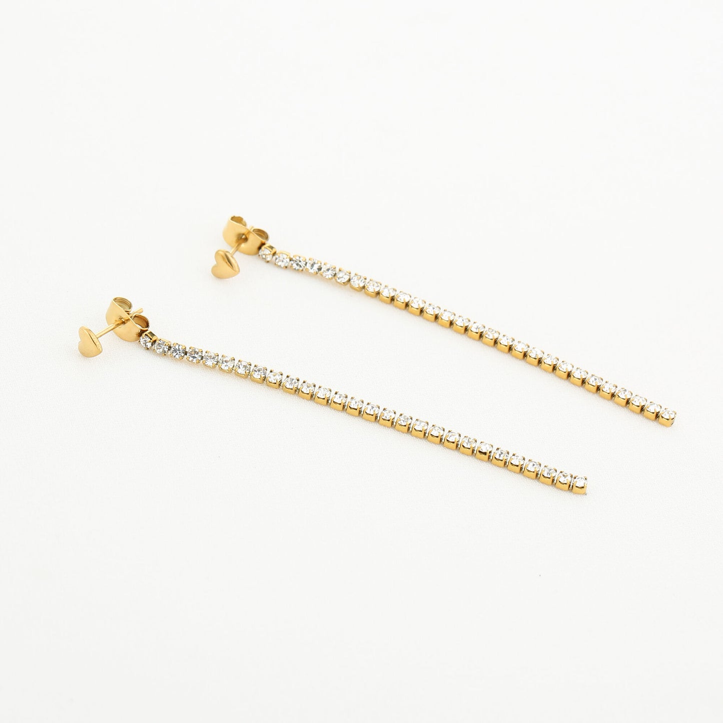 Party oorbellen goud – lange strass oorbellen met luxe uitstraling | Myjewellen