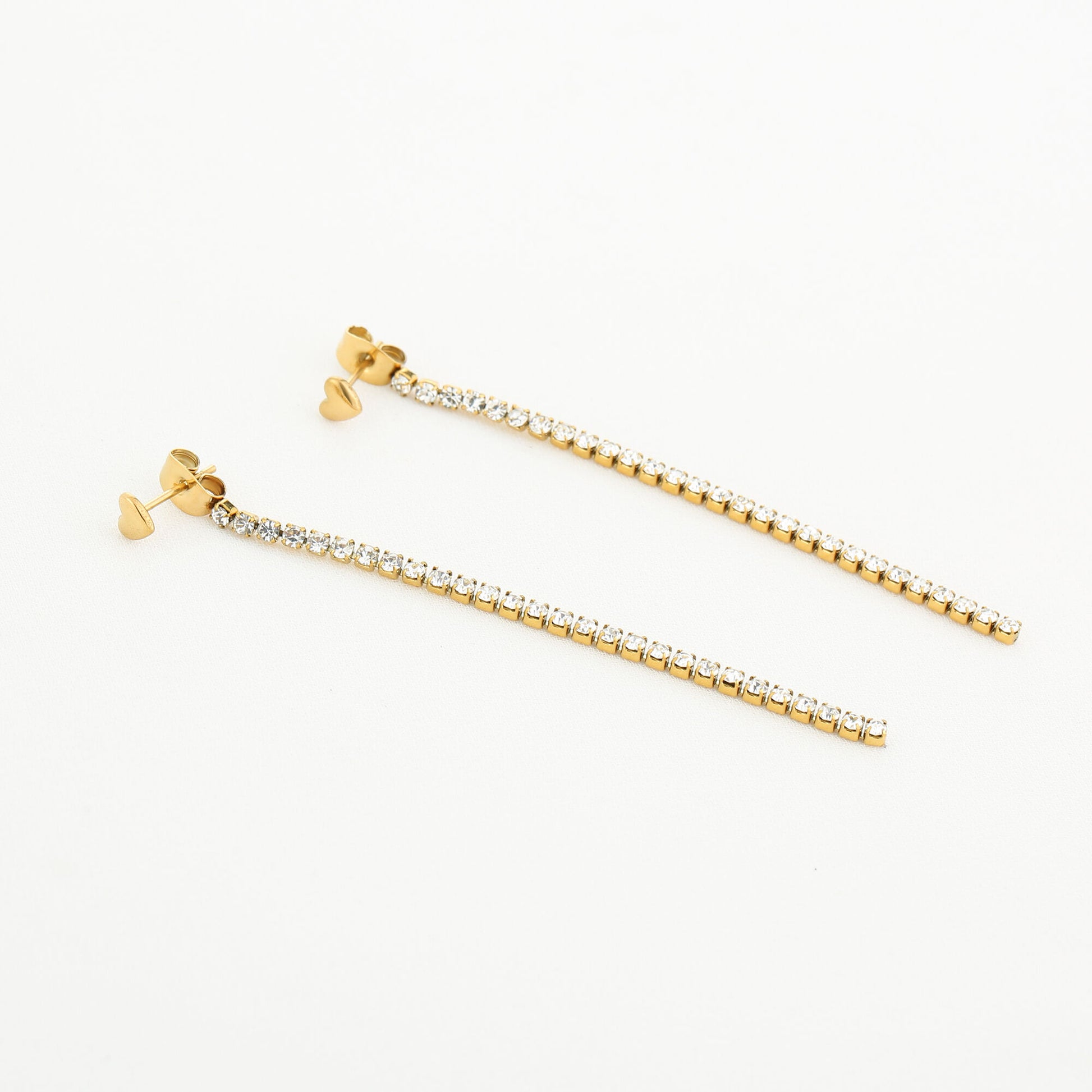 Party oorbellen goud – lange strass oorbellen met luxe uitstraling | Myjewellen