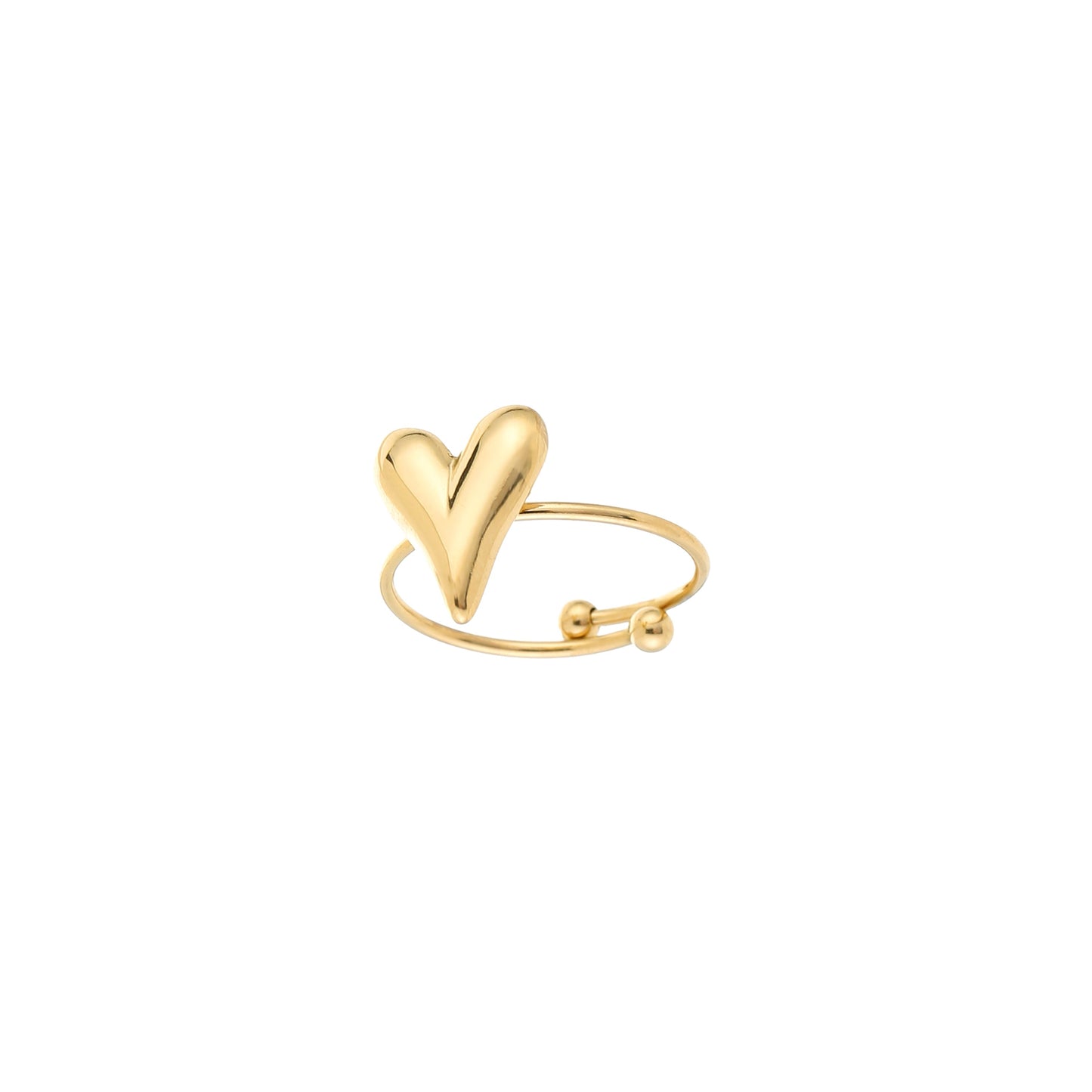 Gouden Hart Ring | Love Ring | Verstelbaar | Myjewellen