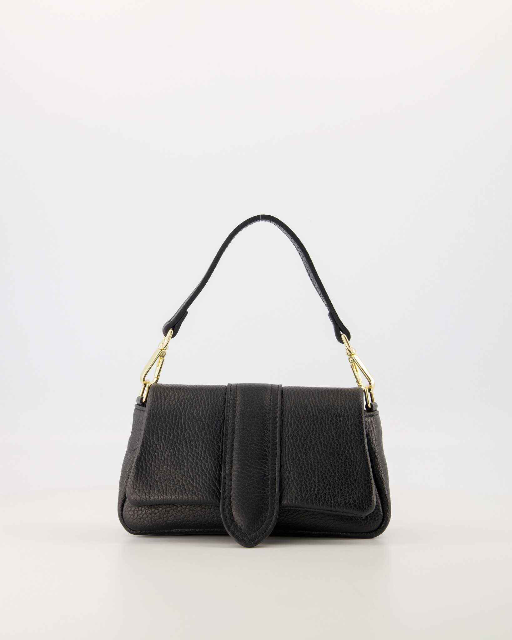 Zwarte leren damestas Rosa  | elegante handtas van hoogwaardig leer| Myjewellen