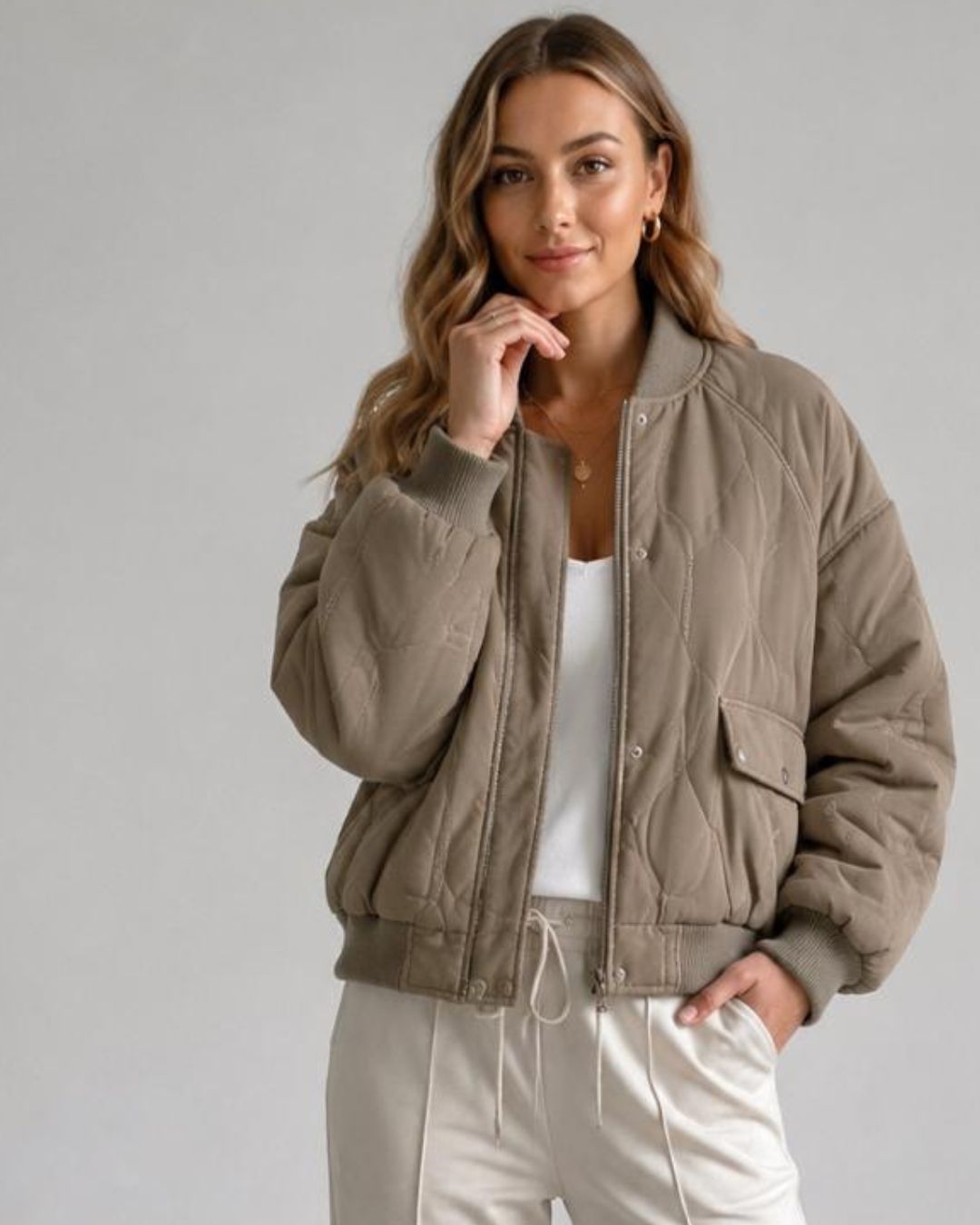 taupe-bomber-jas-gewatteerd-dames-myjewellen