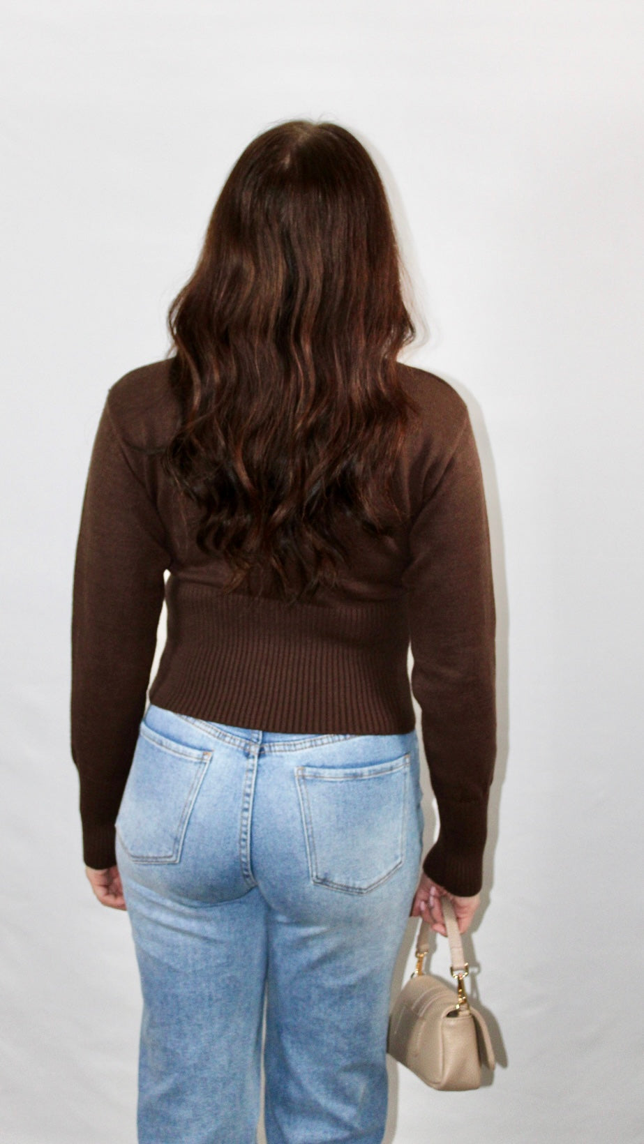 Brown knit top Olivia | comfortabele one‑size top met elegante look | Myjewellen