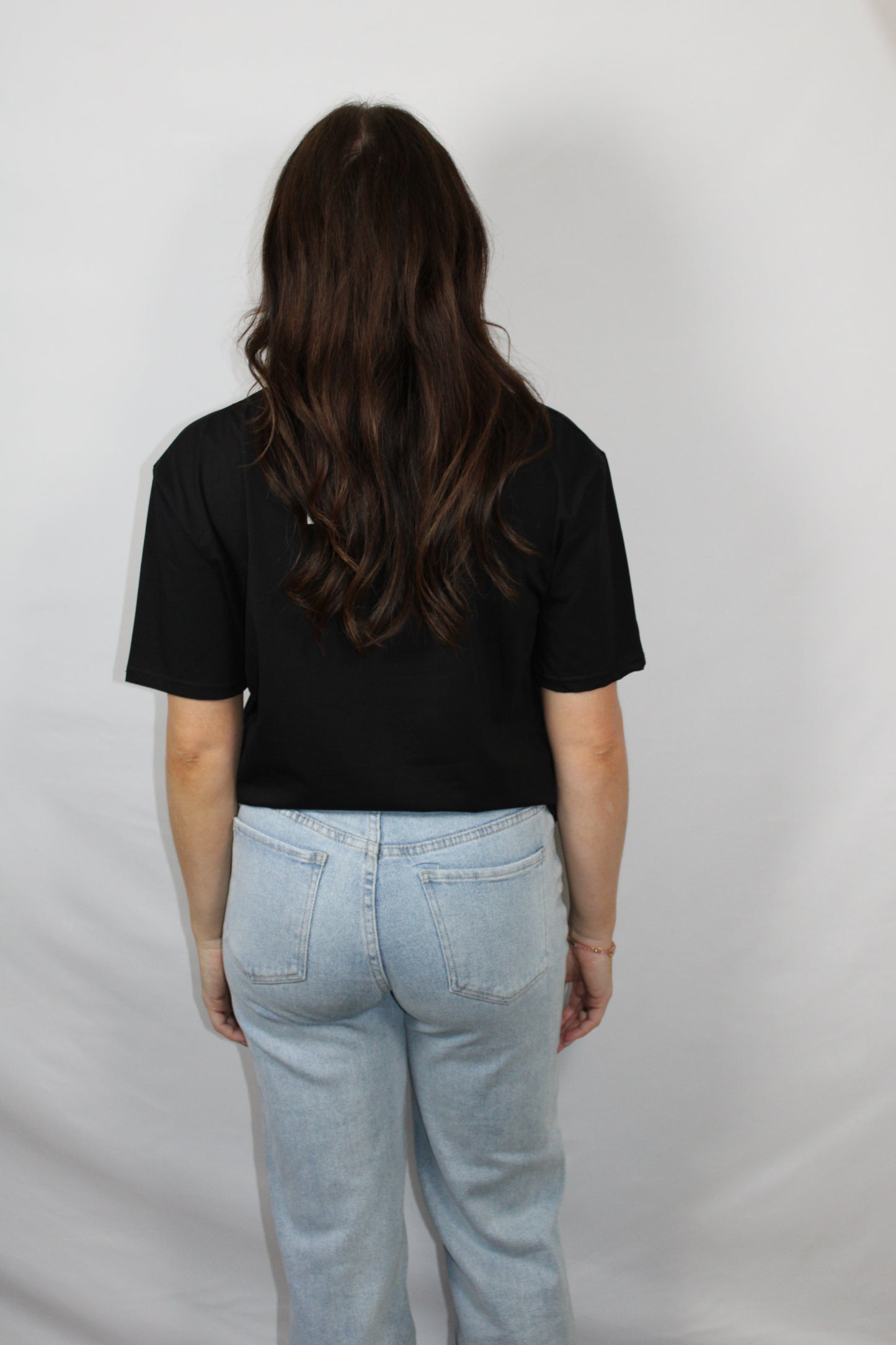 Zwart t-shirt met opdruk, dames t-shirt met korte mouwen.