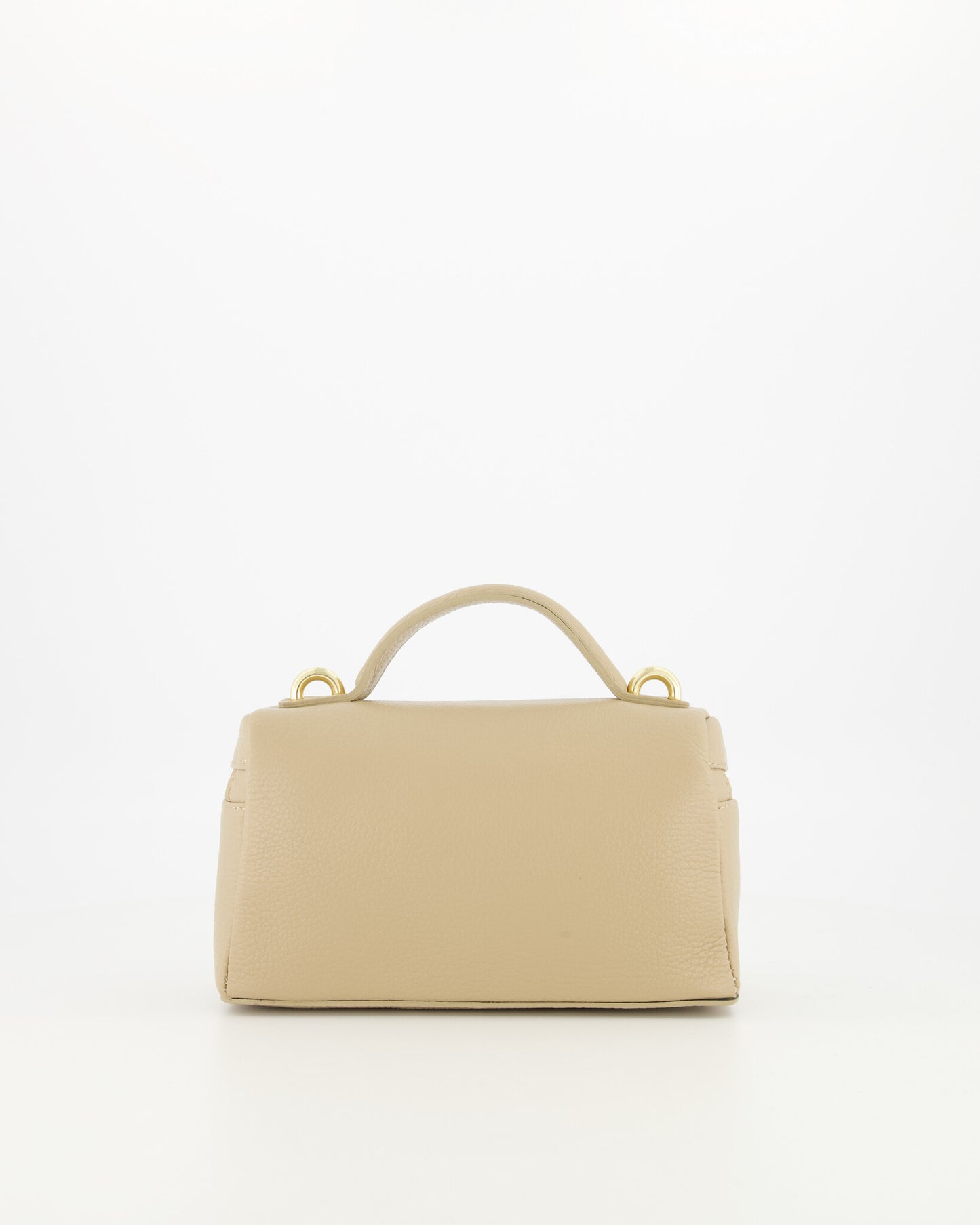 Taupe leather bag aurelia back