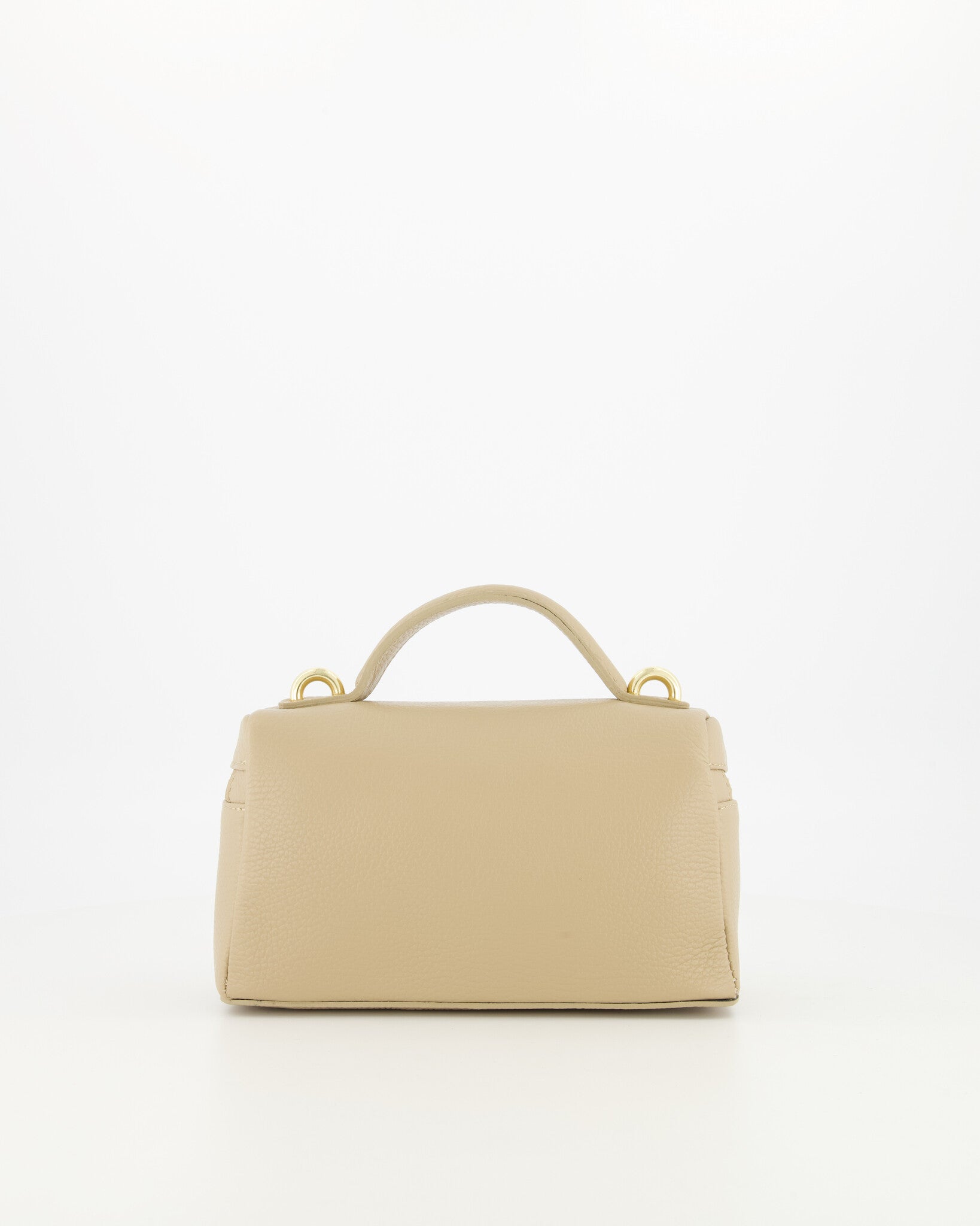 Taupe leather bag aurelia back