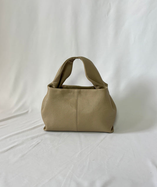 Beige leren tas Valentina voor dames van 100% echt rundleer, een trendy schoudertas en crossbody tas van Myjewellen.